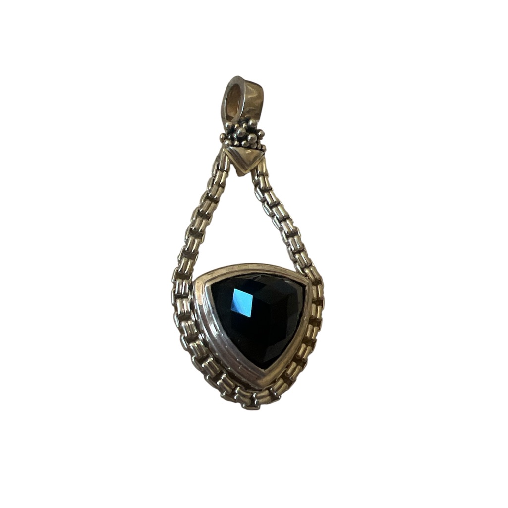 Michael Dawkins Elegant Black Onyx And Sterling Silver Pendant